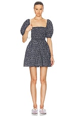 Matteau Shirred Peasant Mini Dress in Dandelion, view 1, click to view large image.