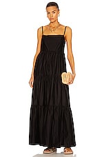 Matteau Tiered Low Back Sun Dress in Black, view 1, click to view large image.