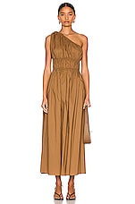 Matteau Shirred One Shoulder Dress in Cinnamon | FWRD