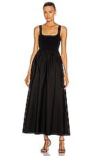 Matteau Knit and Cotton Maxi Dress in Black, view 1, click to view large image.
