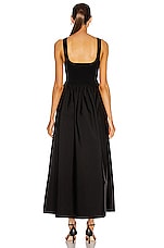 Matteau Knit and Cotton Maxi Dress in Black, view 3, click to view large image.