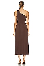 Matteau Asymmetric Knit Dress in Cacao, view 3, click to view large image.