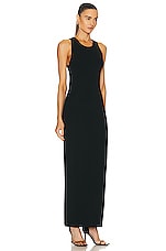 Matteau Open Back Knit Dress in Black, view 3, click to view large image.