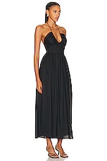 Matteau Drawcord Halter Sun Dress in Black, view 2, click to view large image.