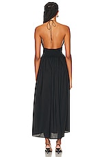 Matteau Drawcord Halter Sun Dress in Black, view 3, click to view large image.