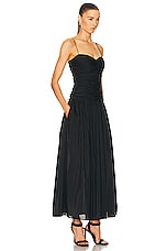 Matteau Gathered Drop Waist Dress in Black, view 2, click to view large image.