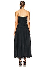 Matteau Gathered Drop Waist Dress in Black, view 3, click to view large image.