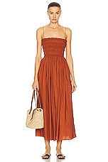 Matteau Shirred Bodice Dress in Sienna, view 1, click to view large image.