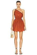 Matteau Twist Shoulder Mini Dress in Sienna, view 1, click to view large image.