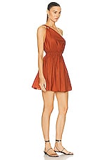 Matteau Twist Shoulder Mini Dress in Sienna, view 2, click to view large image.