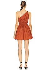 Matteau Twist Shoulder Mini Dress in Sienna, view 4, click to view large image.