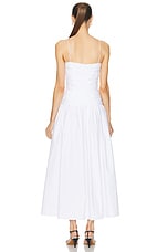 Matteau Gathered Drop Waist Dress in White, view 3, click to view large image.