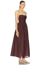 Matteau Gathered Lace Up Dress in Burgundy, view 2, click to view large image.
