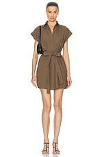 Matteau Mini Shirt Dress in Olive, view 1, click to view large image.