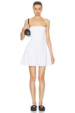 Matteau Shirred Bodice Mini Dress in White, view 1, click to view large image.