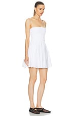 Matteau Shirred Bodice Mini Dress in White, view 2, click to view large image.