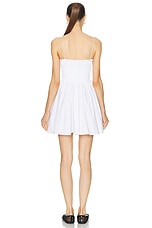 Matteau Shirred Bodice Mini Dress in White, view 3, click to view large image.