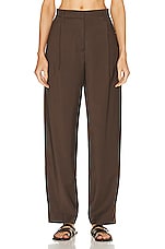 Matteau Relaxed Tailored Pleat Trouser in Coffee, view 1, click to view large image.
