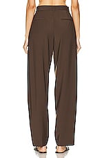 Matteau Relaxed Tailored Pleat Trouser in Coffee, view 3, click to view large image.