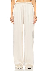 Matteau Relaxed Satin Pant in Ivory, view 1, click to view large image.