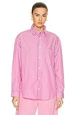 Matteau Classic Stripe Shirt in Sherbet, view 2, click to view large image.