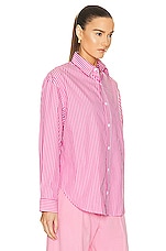 Matteau Classic Stripe Shirt in Sherbet, view 3, click to view large image.