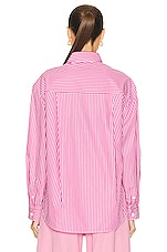Matteau Classic Stripe Shirt in Sherbet, view 4, click to view large image.