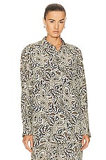 Matteau Long Sleeve Silk Shirt in Paisley, view 2, click to view large image.