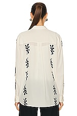 Matteau Long Sleeve Silk Shirt in Fig Leaf Ivory, view 4, click to view large image.