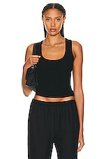Matteau Ribbed Tank Top in Black, view 1, click to view large image.