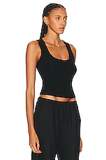 Matteau Ribbed Tank Top in Black, view 2, click to view large image.