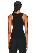 Matteau Ribbed Tank Top in Black, view 3, click to view large image.