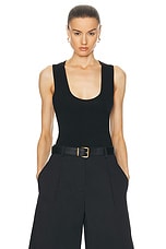 Matteau Deep U Tank Top in Black, view 1, click to view large image.