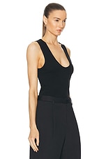 Matteau Deep U Tank Top in Black, view 2, click to view large image.