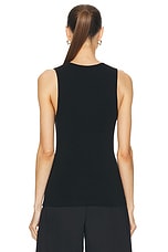 Matteau Deep U Tank Top in Black, view 3, click to view large image.