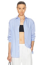 Matteau Contrast Stripe Shirt in Sky Stripe, view 1, click to view large image.
