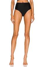 Matteau High Waist Bikini Bottom in Black, view 1, click to view large image.