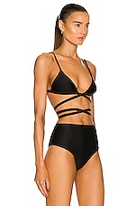 Matteau Wrap Triangle Bikini Top in Black, view 2, click to view large image.