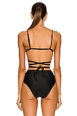 Matteau Wrap Triangle Bikini Top in Black, view 3, click to view large image.