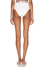 Matteau High Waist Bikini Bottom in Chalk Crinkle, view 3, click to view large image.