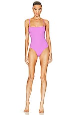 Matteau Petite Square Maillot One Piece Swimsuit in Orchid Crinkle, view 1, click to view large image.