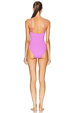 Matteau Petite Square Maillot One Piece Swimsuit in Orchid Crinkle, view 3, click to view large image.