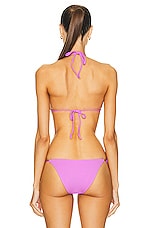 Matteau String Triangle Bikini Top in Orchid Crinkle, view 3, click to view large image.