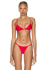 Matteau Petite Triangle Bikini Top in Rosso, view 1, click to view large image.