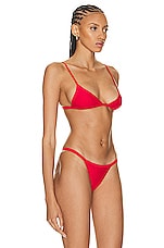 Matteau Petite Triangle Bikini Top in Rosso, view 2, click to view large image.
