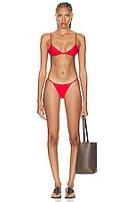 Matteau Petite Triangle Bikini Top in Rosso, view 4, click to view large image.