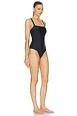 Matteau Square Maillot Swimsuit in Black, view 2, click to view large image.