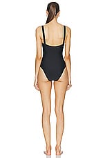 Matteau Square Maillot Swimsuit in Black, view 3, click to view large image.