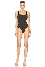 Matteau Square Maillot Swimsuit in Thyme Crinkle, view 1, click to view large image.
