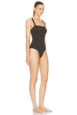 Matteau Square Maillot Swimsuit in Thyme Crinkle, view 2, click to view large image.